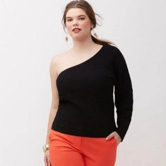 Lane Bryant One Shoulder Textured Top - Picture 2 of 9
